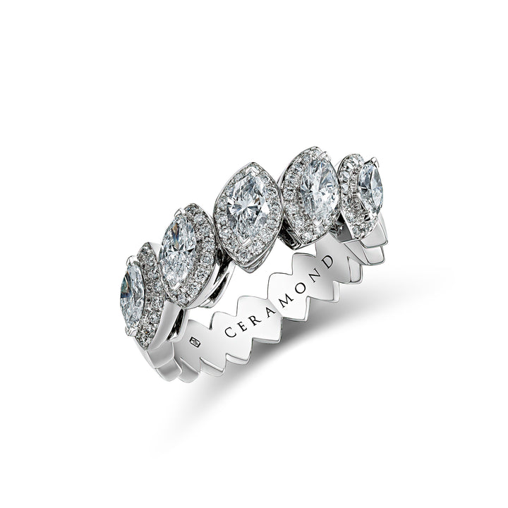 CERAMOND's MQ Ring in White Gold