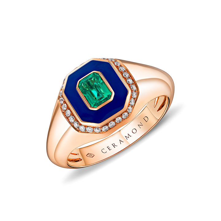 INSIGNIA Marquise Emerald Ring in Pink Gold