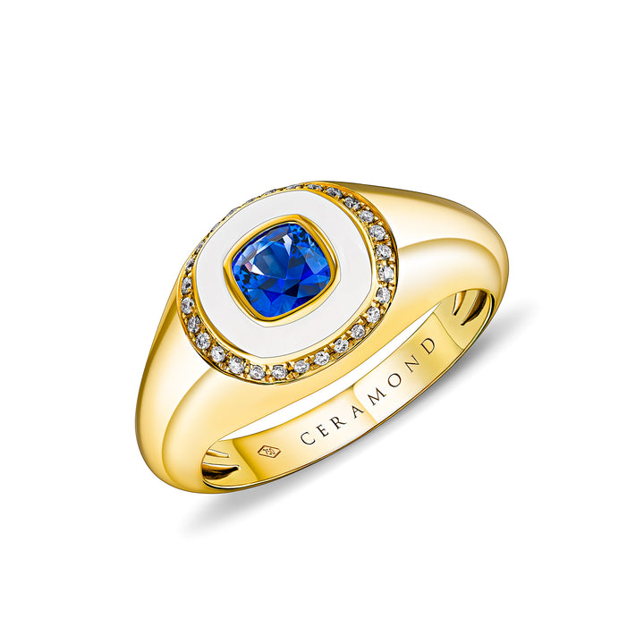 INSIGNIA Sapphire Emerald Ring in Yellow Gold