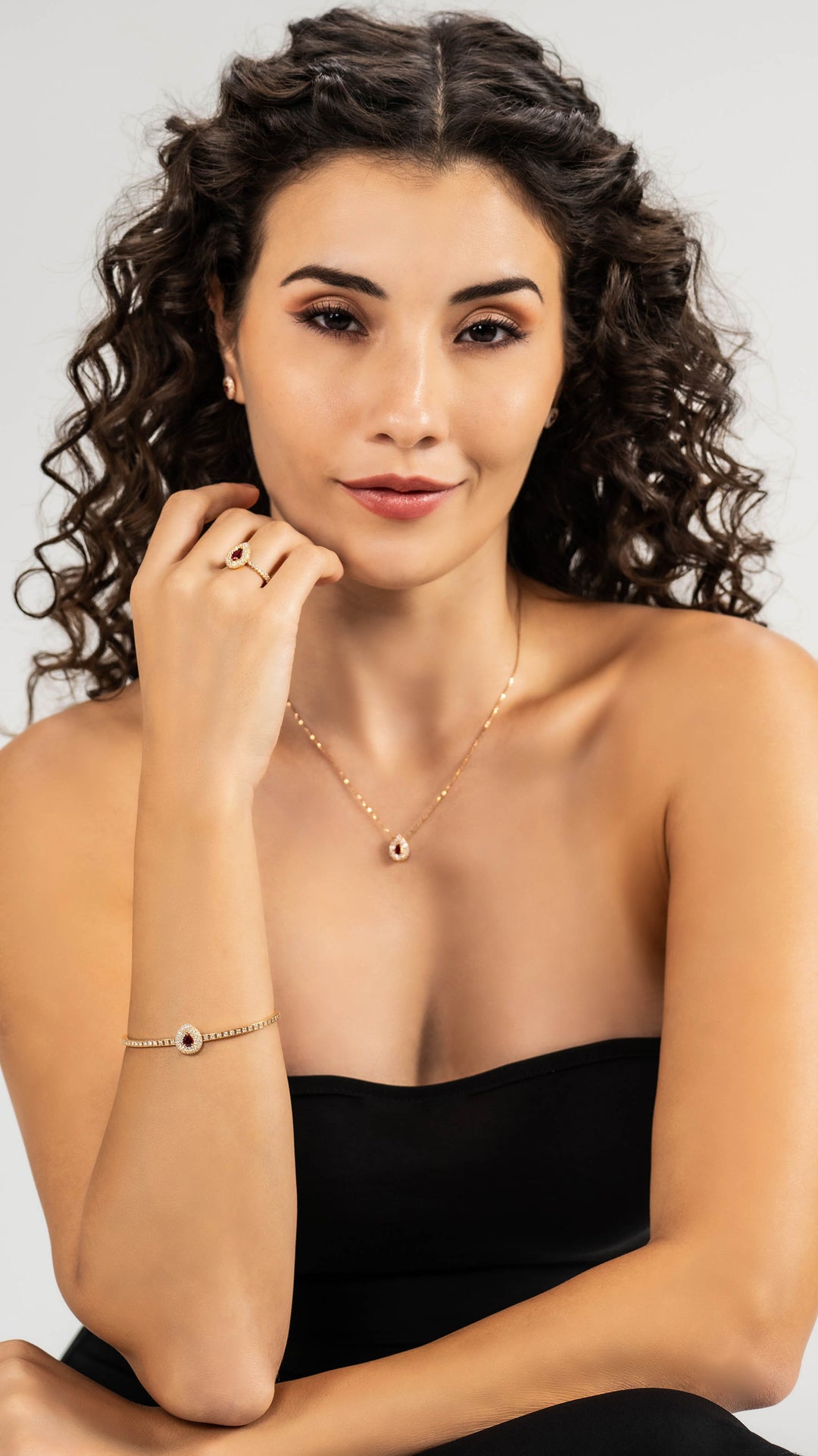 Bonbon Ice Ruby Earrings in White Gold