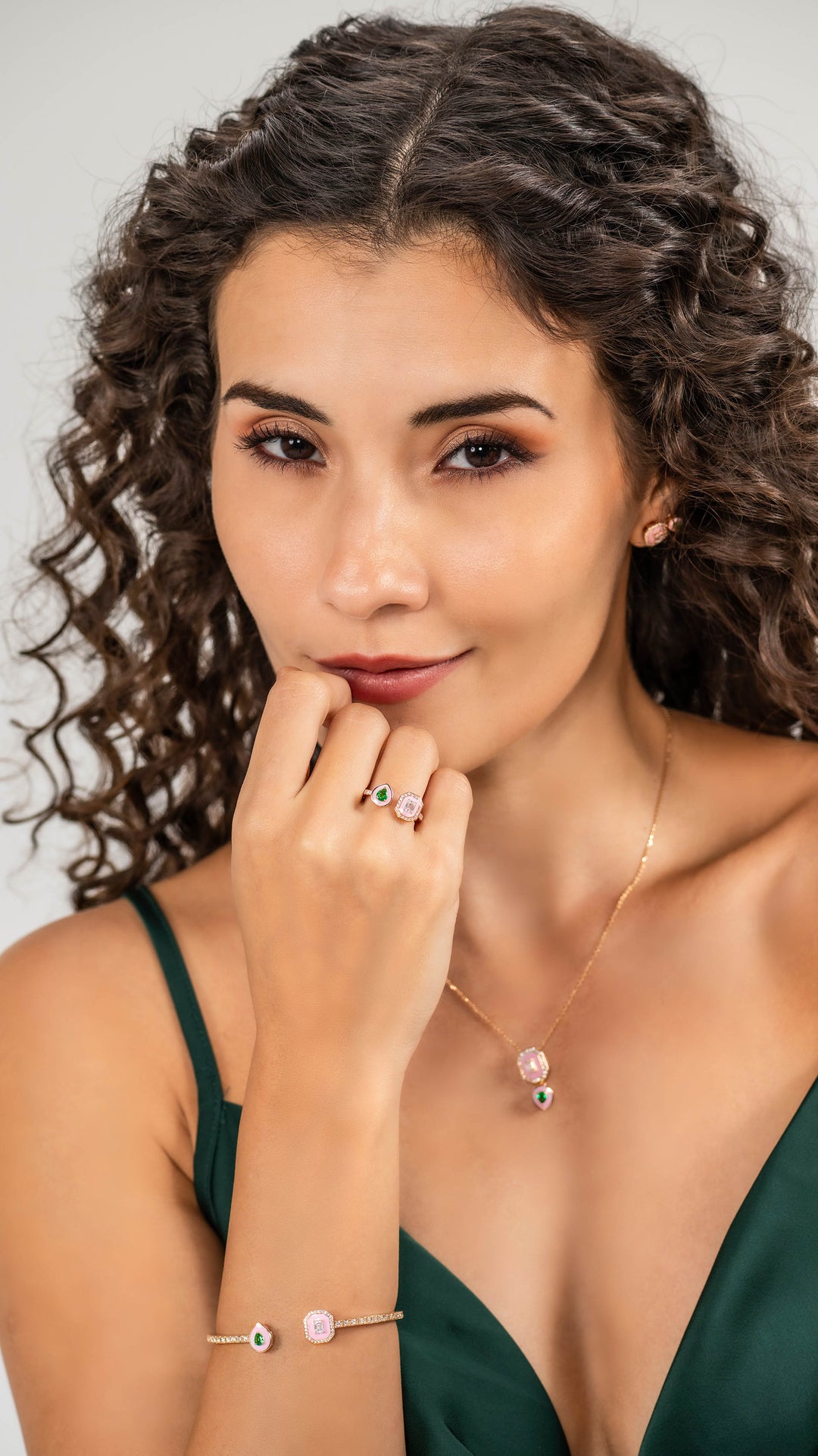 Toi Et Moi Emerald Earrings in Yellow Gold