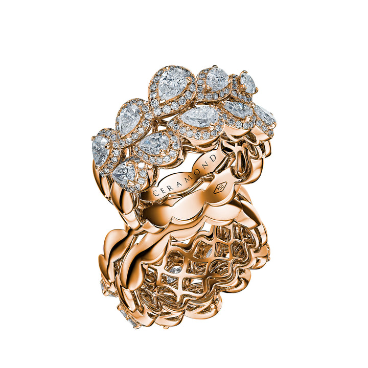 CERAMOND's Pearfect Ring in Pink Gold