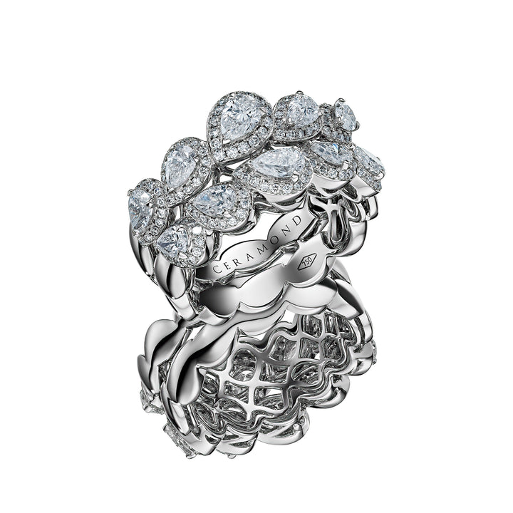 CERAMOND's Pearfect Ring in White Gold