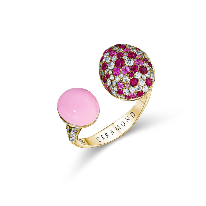 خاتم بونبون كليو روبي من الذهب الأصفر