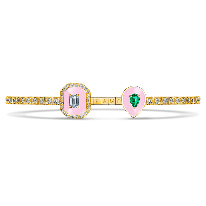 Toi Et Moi Emerald Bracelet in Yellow Gold