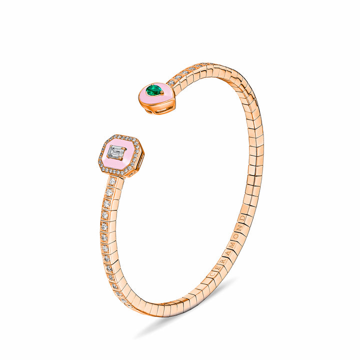 Toi Et Moi Emerald Bracelet in Pink Gold