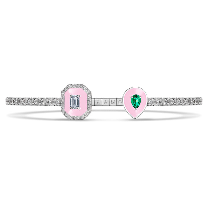 Toi Et Moi Emerald Bracelet in White Gold