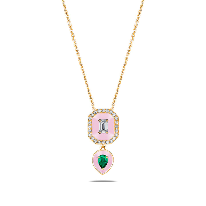 Toi Et Moi Emerald Pendant in Yellow Gold